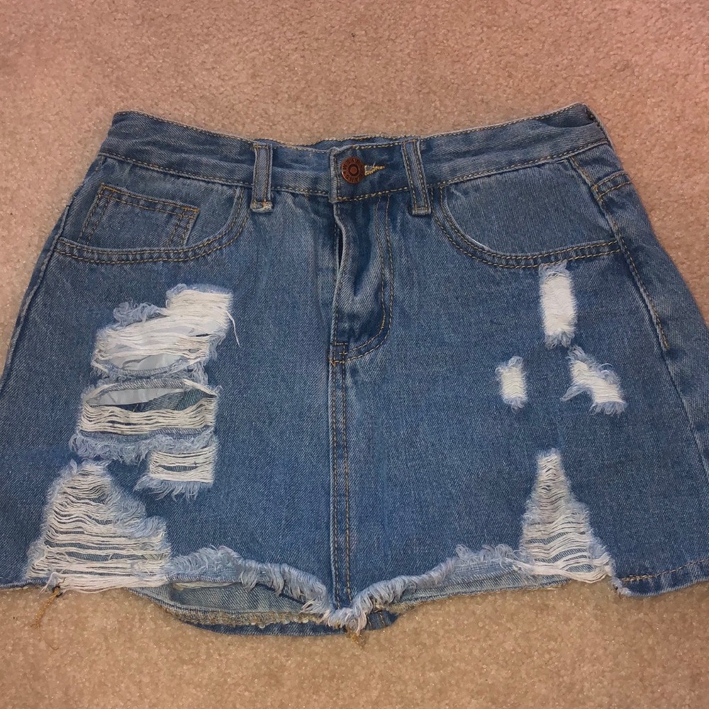 Distressed Skort